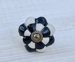 2 Courtly Check Style Large Melon Knobs Checkered Cabinet Hardware Drawer Pulls