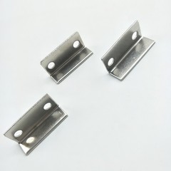 10x Home Office Cupboard Silver Tone Metal Right Angle Drawer Lock Strike Plate