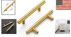 Elegant Brushed Brass Cabinet Handles – 5″ Length, 3 Pack for Modern Homes
