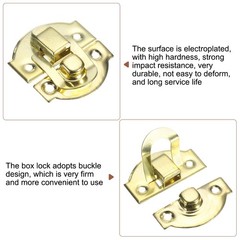 8Pcs Hasp Clasp Latch Lock 29 x 27mm Decorative Retro Toggle Latch Gold