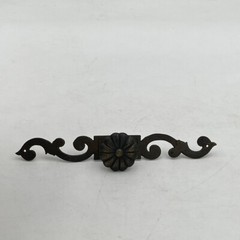1 Vintage 2 Piece Plate And Drawer Door Pulls Knob No Screws Metal 7″