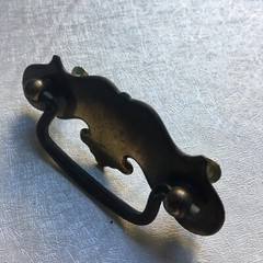Vintage Solid Brass Bat Shape Cabinet Drawer Pull Handle Knob 3.75″L x1.5″W x2″H