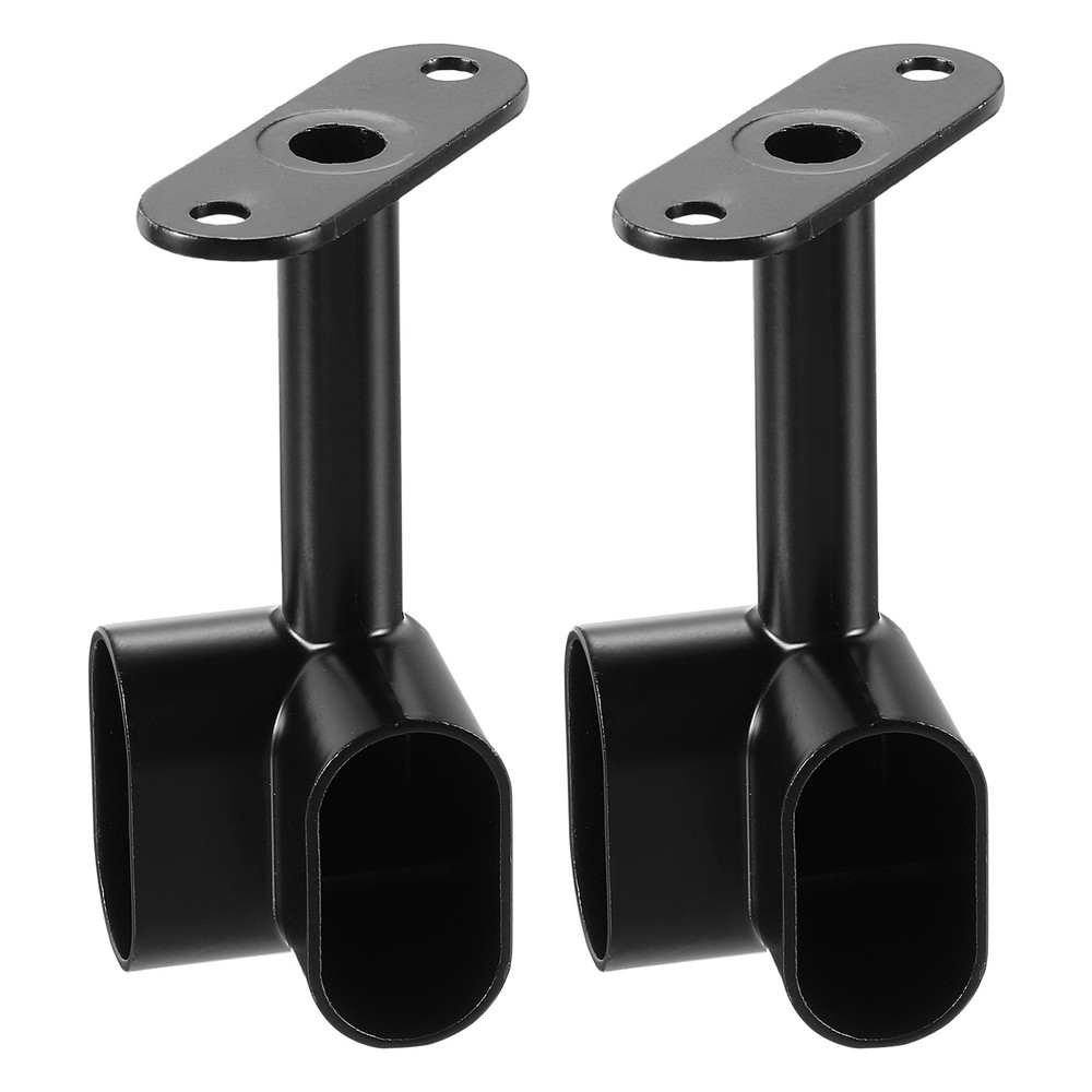 2Pack 1.22×0.63″ Closet Rod Support Bracket Rod Holder for Wardrobe Black