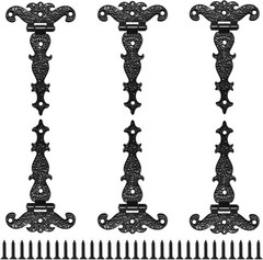 6Pcs Vintage T-Shape Hinge, 4-1/2″ x 2-3/4″ Antique Black Decorative Hinges, …
