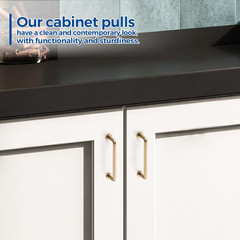 Cabinet Pulls – 3-3/4 Inch Hole Center, Champagne Bronze, 20 Pack, Zinc Alloy Ca
