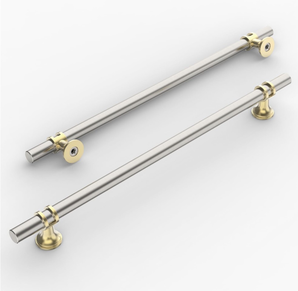 10 Pack 10 Inch Brushed Satin Nickel & Gold Kitchen Cabinet Handles Drawer Pulls