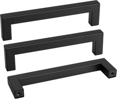 35 Pack 5 Inch Black Cabinet Handles Matte Black Drawer Pulls Stainless Steel Ca