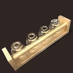 HandyCT Spice Rack Pine Wood, 3-1/2″ Depth x 3-1/2″ Height, Length 19″