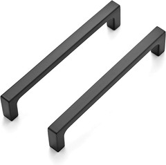 30 Pack Solid 5 Inch Kitchen Square Cabinet Handles Matte Black Pulls Drawer Pul