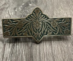 Dianthus Sage Drawer Pulls Antique Brass Green Ornate High End Handmade In USA