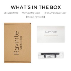 Ravinte 35 Pack | 5” Cabinet Pulls Matte Black Stainless Steel Kitchen Drawe…