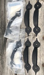 Lot 6 METAL DRAWER CABINET Hammered HARDWARE PULLS BARN #S161-82-DBK Black 3 1/4