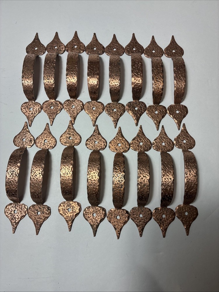 16 Hammered Copper over Steel Cabinet Pulls 5” Long. 3 1/4” C/C Striped