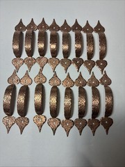 16 Hammered Copper over Steel Cabinet Pulls 5” Long. 3 1/4” C/C Striped