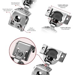 Berta 1-1/2″ Overlay Soft Closing Face Frame Cabinet Door Hinges (20 Pack)