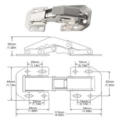 4 Pcs Soft Close Damping Hinges ，Cabinet Hinges with 32pcs Stainless Steel Sc…