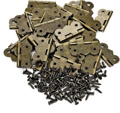 50x Retro Butterfly Hinges Furniture Wood Box Cabinet Drawer Hinge Decor + Screw