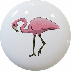 Pink FLAMINGO Cabinet Dresser DRAWER Pull KNOB Ceramic