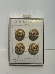Cynthia Rowley Set of 4 cream & gold Drawer Pulls New In Box