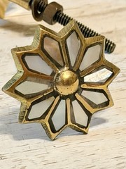 Vintage Drawer Pull Golden Flower Metal Handle Kitchen Cabinet Dresser Door Knob