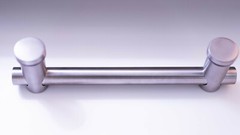 Pair Modern round Kitchen Cabinet, Barn Door Handle, Drawer Pull Stainless Steel