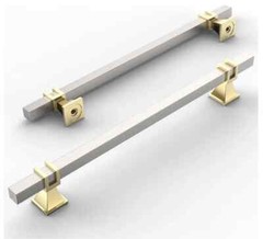 10 Pack Brushed Satin Nickel and Gold Cabinet Pulls 5.5 inch Hole to Hole