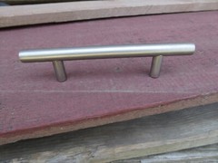 Silver Nickel Simple Tube Metal Handle Drawer Pull Urban Modern Sleek NEW