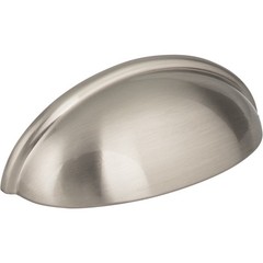 Elements Florence 3″ Center-to-Center Cup/Bin Cabinet Pull, Satin Nickel