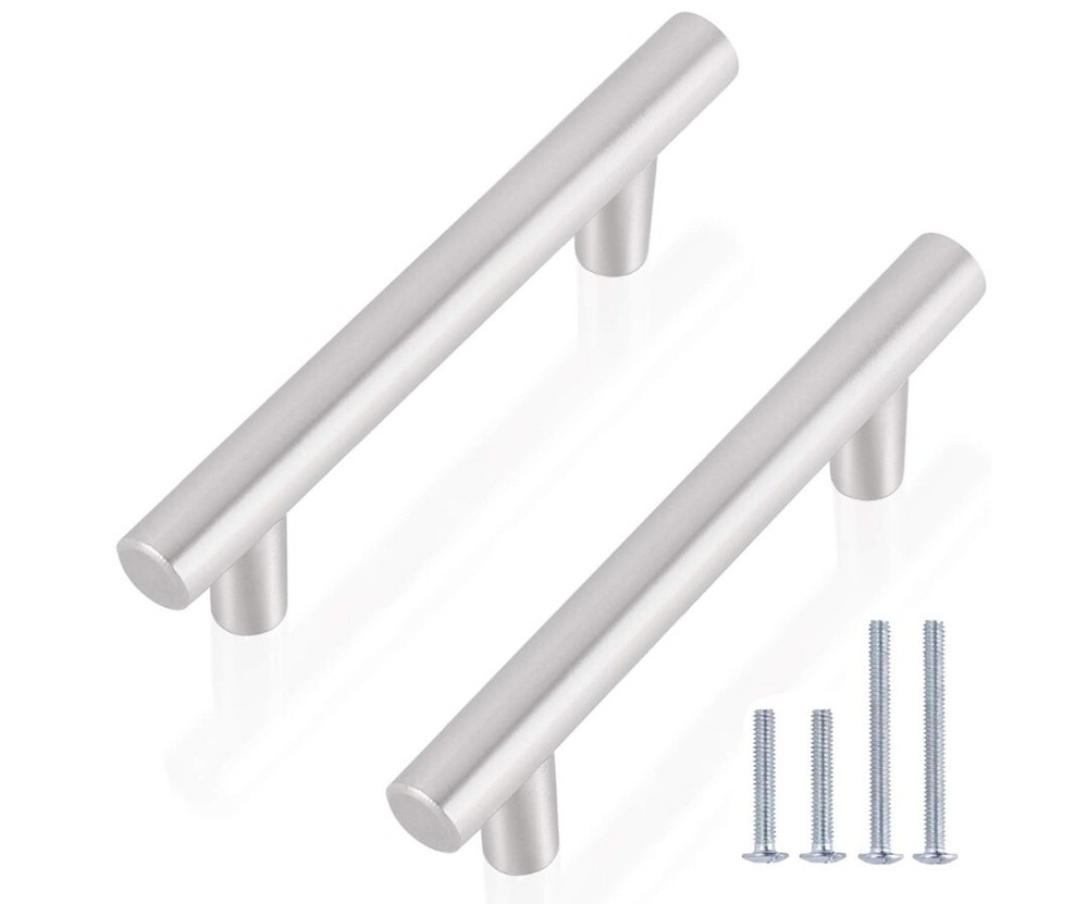 6 Pack 3″ Hole Center, 5″ Overall Length Kitchen Handles – Brushed Nickel