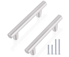 6 Pack 3″ Hole Center, 5″ Overall Length Kitchen Handles – Brushed Nickel
