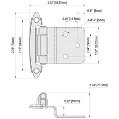 HOME MASTER HARDWARE 3/8 Inset Cabinet Hinge (25 Pair 50 Pack), Self Closing Fac