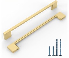 10 Pack 7.5 Inch(192Mm) Brushed Gold Cabinet Pulls Kitchen Cabinet Handles, Cabi