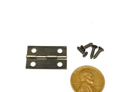 4 x Dark 24mm x 17mm Cabinet Door Hinge 4 Holes dark doll small Vintage E11