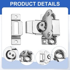 4Pcs 2.83×2.52″ Steel Spring Loaded Small Butterfly Twist Latch Silver