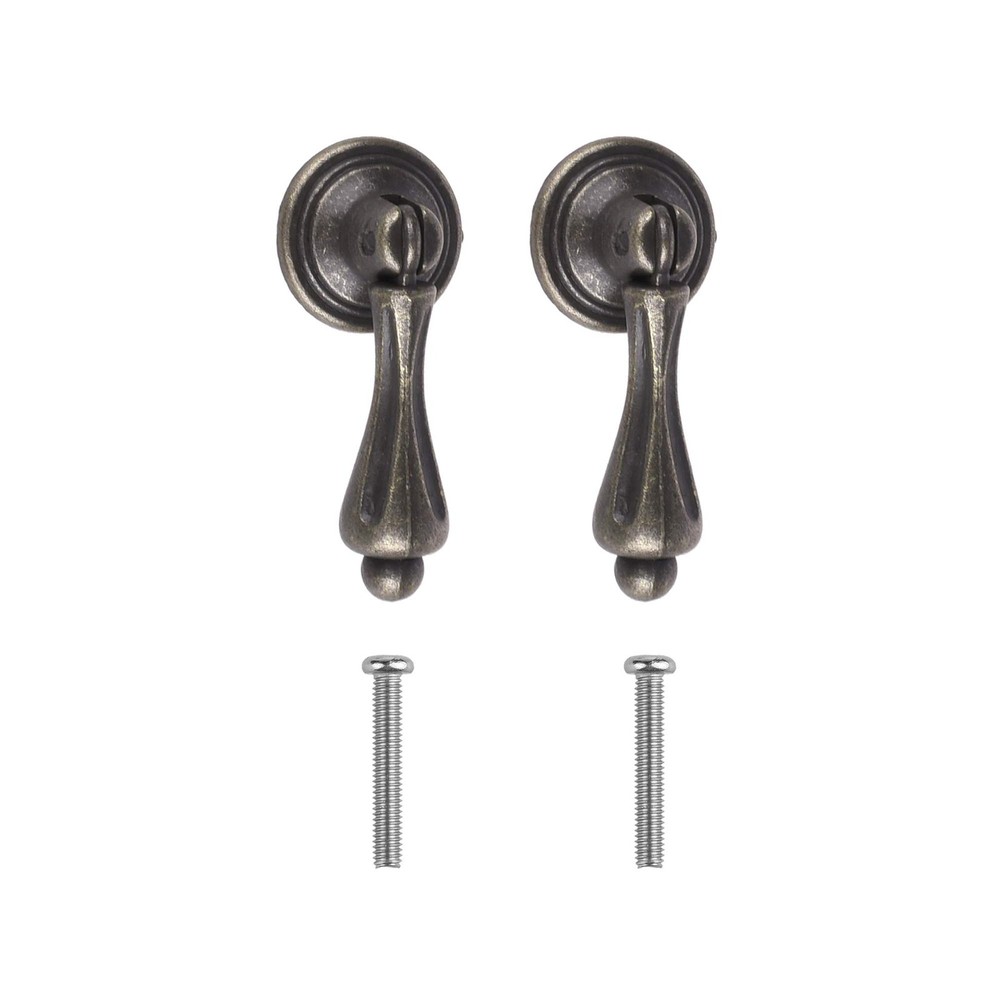 2 PCS Antique Bronze Color Metal Drawer Tear Drop Cabinet Pull Handle Knob