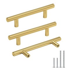 40 Pack 3-1/4 Inch Cabinet Handles – Brushed Brass Drawer Pulls – Kitchen & Bath