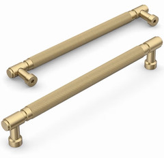 9 pack Champagne Bronze Knurled Modern Cabinet Pulls Metal, 8.5 in L, 7.5 in C-C