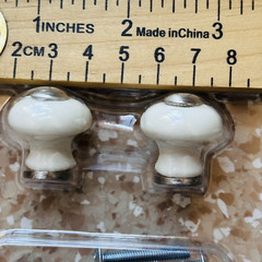 2 Set Of Ikea (2pcs each set ) HISHULT Porcelain Knob white, 7/8″ Small E1-69