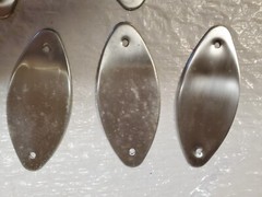 6 VTG Oval Chrome Weslock Brass 4″ Back Plates USA (661)