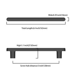 10 Pack 5 Inch 128mm Kitchen Cabinet Handles Matte Black Pulls Hardware Wardrobe