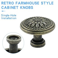 Luomorgo 2 Pcs Antique Bronze Cabinet Knobs, Mid Century Dresser Knobs 2 Pieces