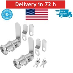 Cabinet Cam Locks with Keys 1-1/2 in Zinc Alloy 2 Pack