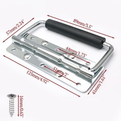 Spring Loaded Handle with Rubber Grip – 2 Pack, Silver Finish