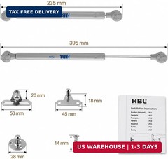 2 Pack Soft Close Toy Box Hinges 150N Gas Strut Safety Hinges for Heavy Lids