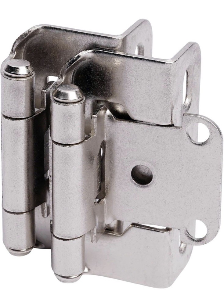 40 Pcs 1/2″ Overlay Brushed Nickel Self Closing Semi Wrap Cabinet Hinges 20-pair
