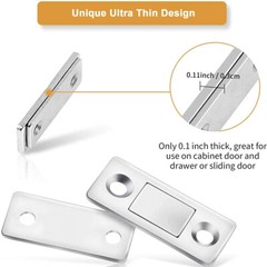 1-20PCS No-Drill Hidden Strong Mag Ultra-Thin Door Closer Cabinet Cupboard Catch