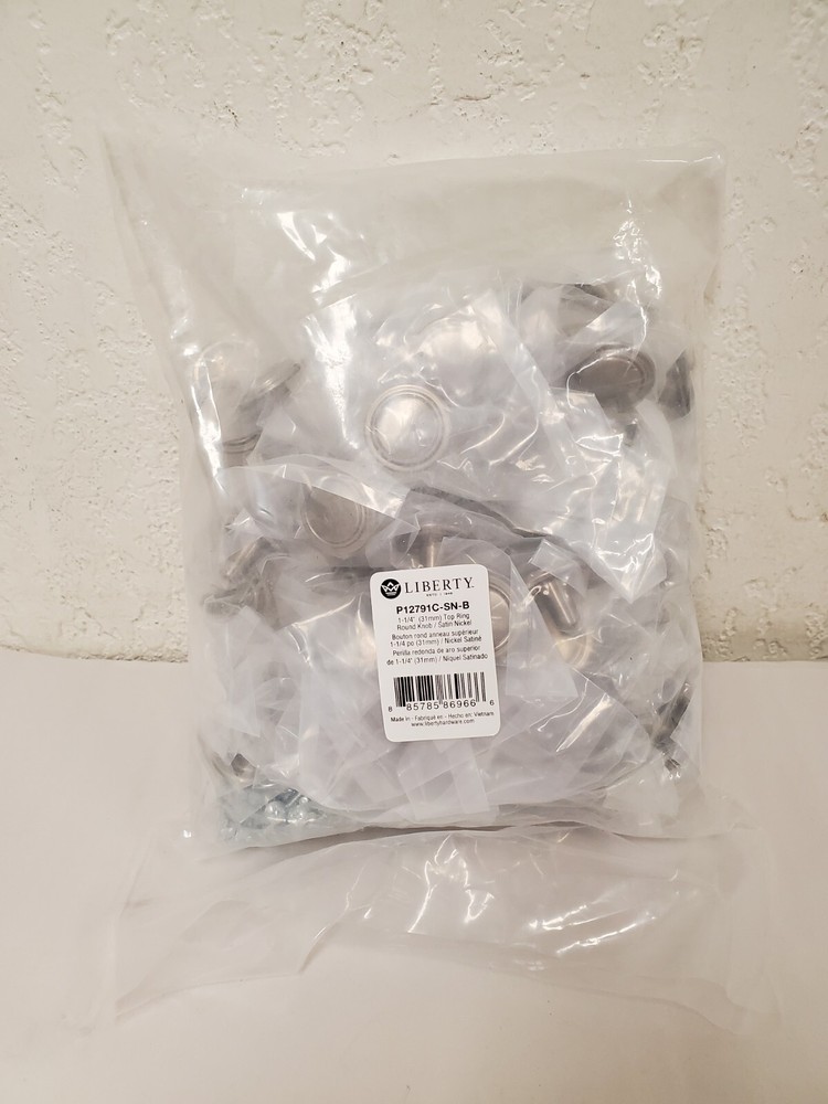 *96-PACK* Liberty Top Ring 1-1/4 in. (32 mm) Satin Nickel Round Cabinet Knob