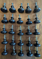 Vintage Blackened Metal Dresser & Cabinet Knobs – Lot of 25 Matching Drawer Pull