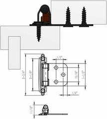40 Pcs Matte Black Cabinet Hinges Overlay Self Closing for Kitchen Cabinet Door