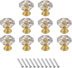 10 Pcs Crystal Cabinet Knobs 24 mm Drawer Pulls Crystal Drawer Knobs for Cabinet